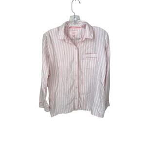 Victoria’s Secret Pink and White Strip Long Sleeve Pajama Top Size XS